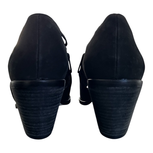 Eileen Fisher Alfie Black Suede Open Toe Slip On Sandal Block Heel Size 6 NWOT - Picture 6 of 8